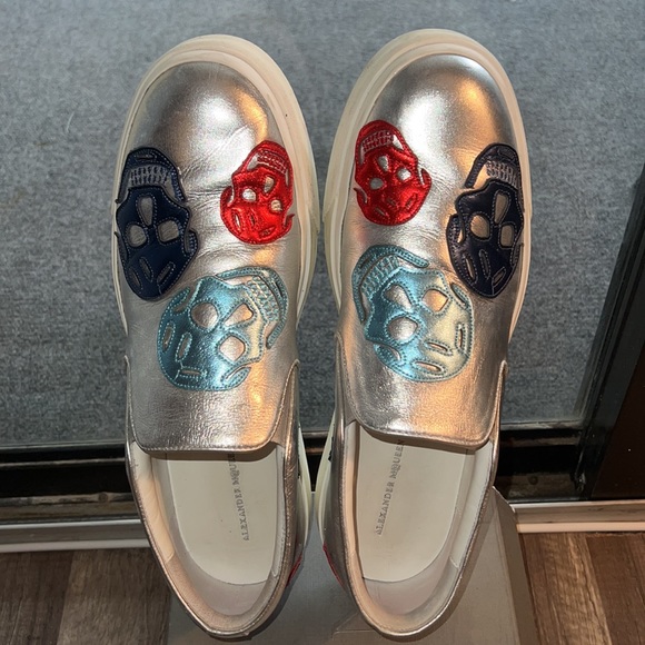 Alexander McQueen Multicolored Skull Slip-Ons - Picture 8 of 13